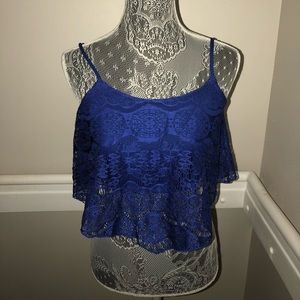 Charlotte Russe Lace Cropped Tank